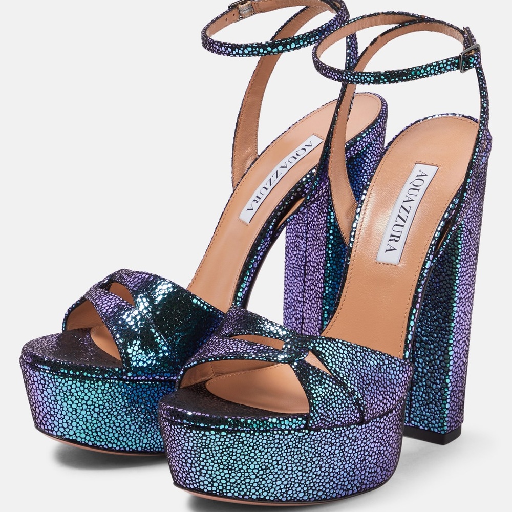 Aquazzura Sinner 140 platform heeled sandals sz 35.5 - Picture 5 of 17